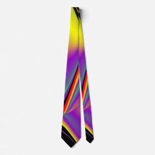 The Magic of Colors , Abstract 3D Rainbowart Neck Tie