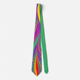 The Magic of Colors , Abstract 3D Rainbowart Neck Tie