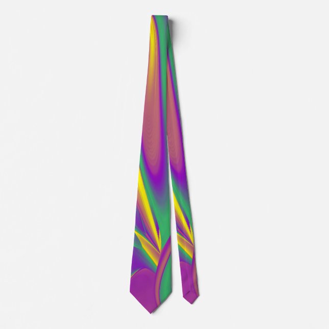 The Magic of Colors , Abstract 3D Rainbowart Neck Tie (Front)