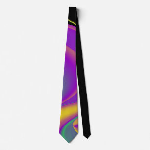 The Magic of Colors , Abstract 3D Rainbowart Neck Tie