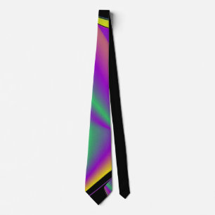 The Magic of Colors , Abstract 3D Rainbowart Neck Tie