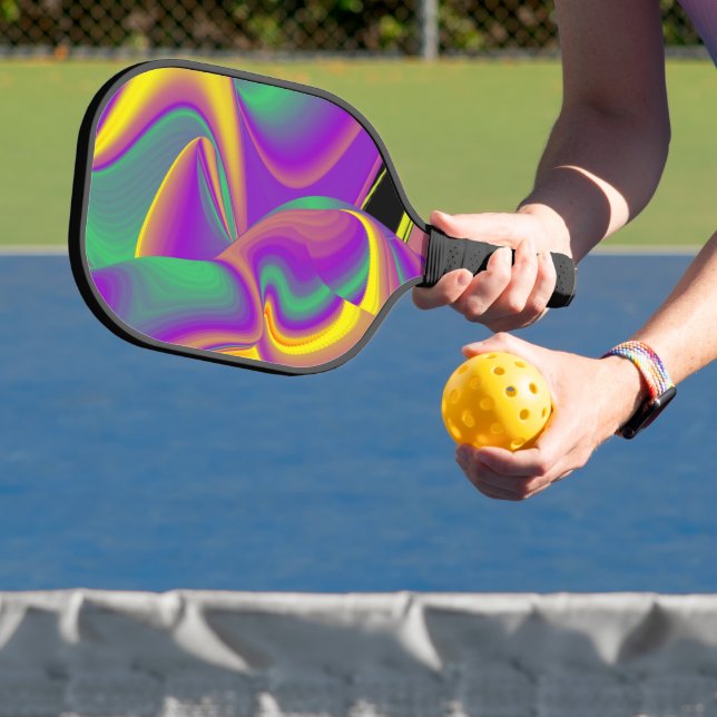 The Magic of Colors Abstract 3D Rainbowart Pickleball Paddle (Insitu)