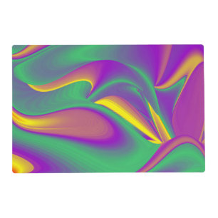 The Magic of Colors , Abstract 3D Rainbowart Placemat