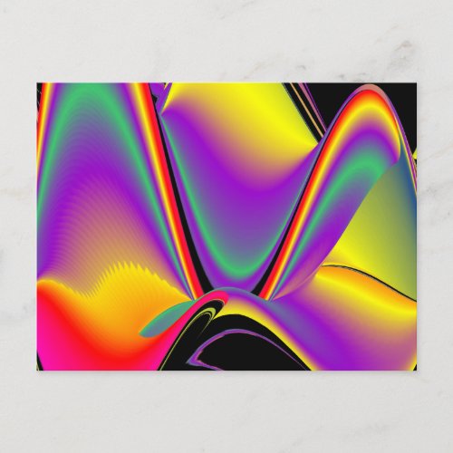 The Magic of Colors Abstract 3D Rainbowart Postcard