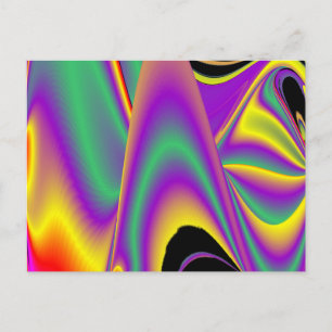The Magic of Colors Abstract 3D Rainbowart Postcard