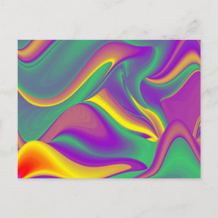 The Magic of Colors Abstract 3D Rainbowart Postcard