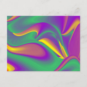 The Magic of Colors Abstract 3D Rainbowart Postcard