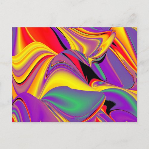 The Magic of Colors Abstract 3D Rainbowart Postcard