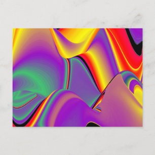The Magic of Colors Abstract 3D Rainbowart Postcard