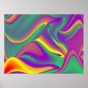 The Magic of Colors Abstract 3D Rainbowart Poster