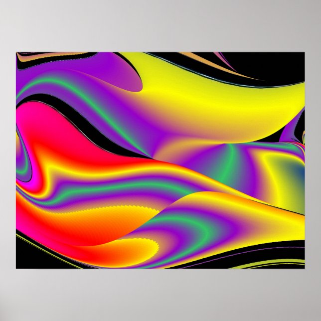 The Magic of Colors Abstract 3D Rainbowart Poster (Front)