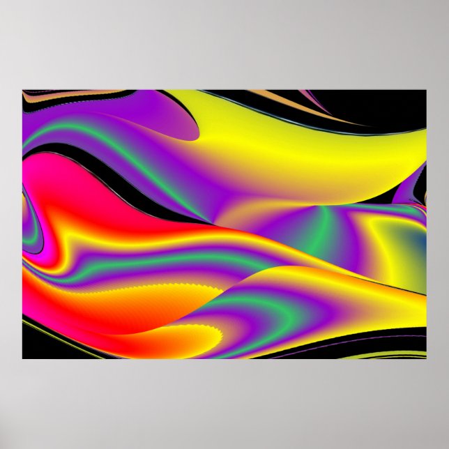The Magic of Colors Abstract 3D Rainbowart Poster (Front)
