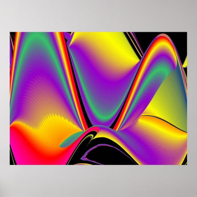 The Magic of Colors Abstract 3D Rainbowart Poster (Front)