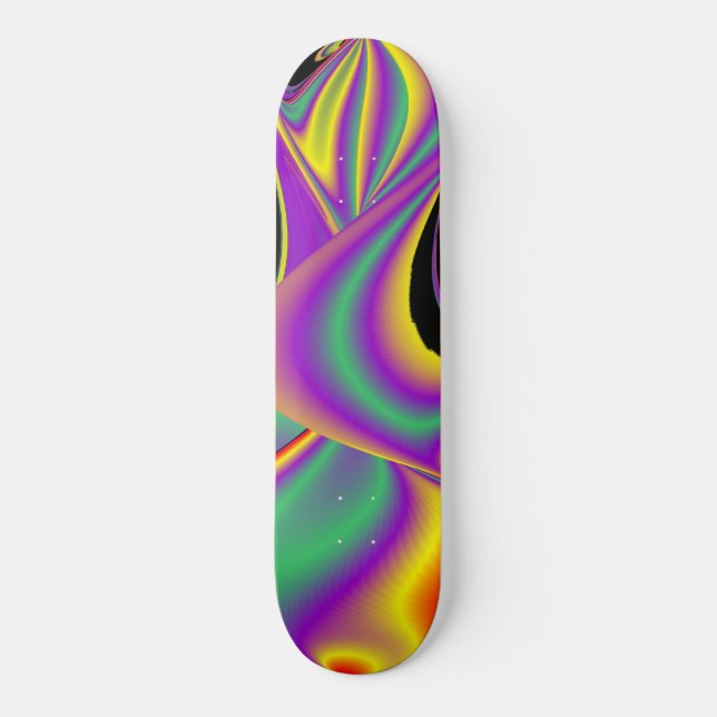 The Magic of Colors , Abstract 3D Rainbowart Skateboard (Front)