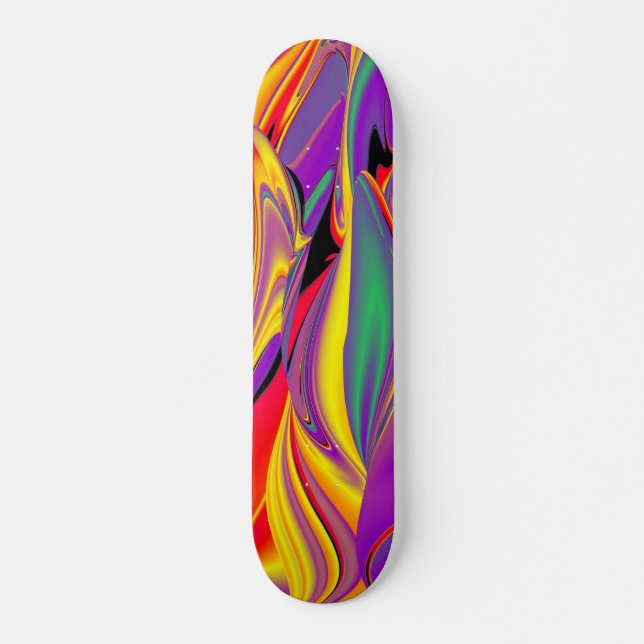 The Magic of Colors , Abstract 3D Rainbowart Skateboard (Front)