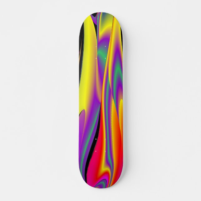 The Magic of Colors , Abstract 3D Rainbowart Skateboard (Front)