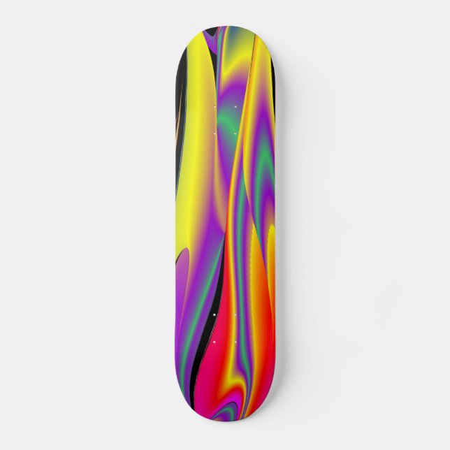 The Magic of Colors , Abstract 3D Rainbowart Skateboard (Front)