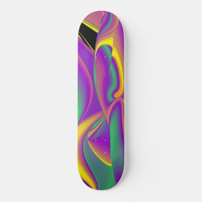 The Magic of Colors , Abstract 3D Rainbowart Skateboard (Front)