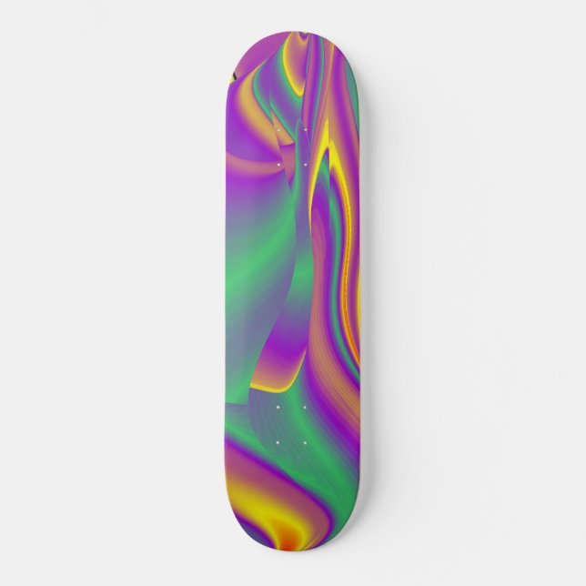 The Magic of Colors , Abstract 3D Rainbowart Skateboard (Front)