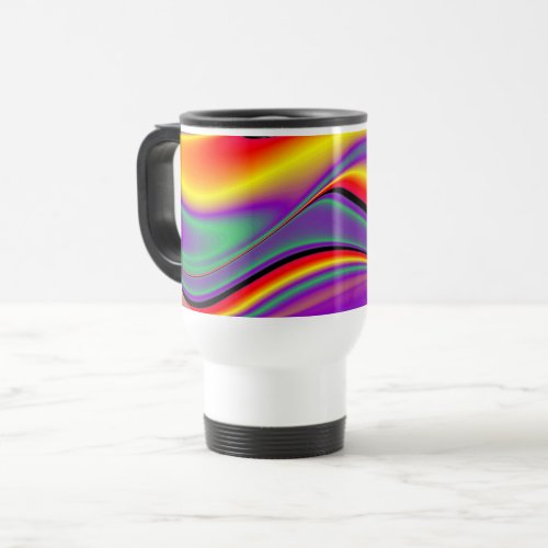 The Magic of Colors  Abstract 3D Rainbowart Travel Mug