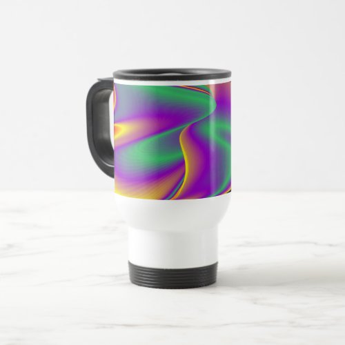 The Magic of Colors  Abstract 3D Rainbowart Travel Mug