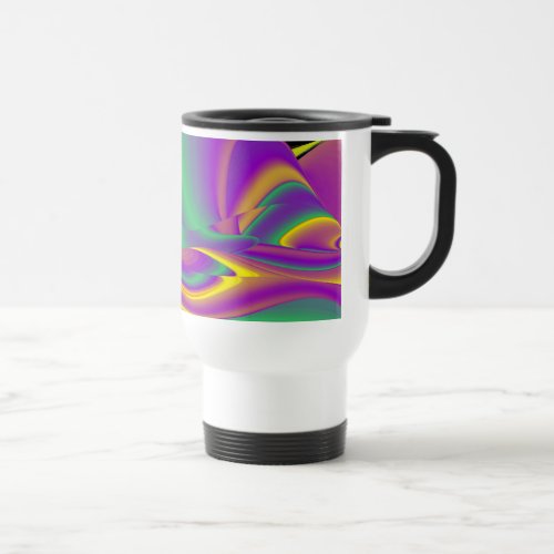 The Magic of Colors  Abstract 3D Rainbowart Travel Mug