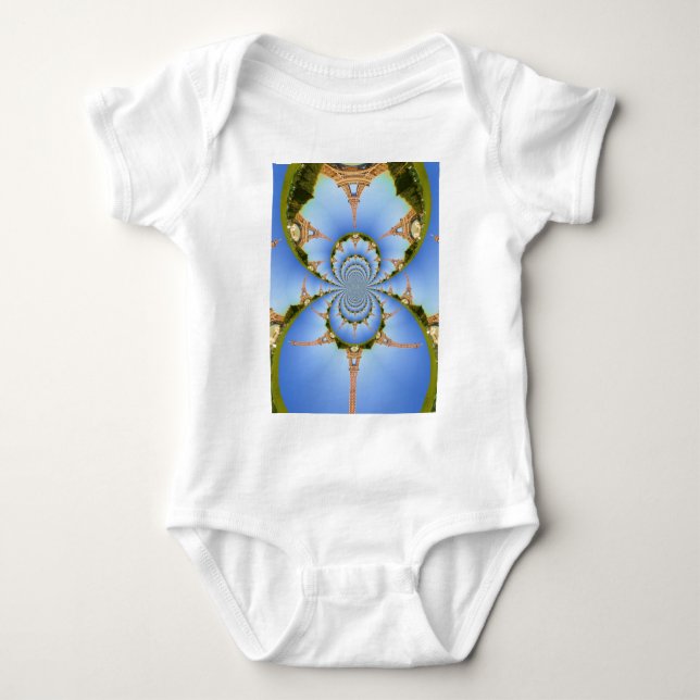 The Magic of Paris: Geometric Eiffel Tower Design Baby Bodysuit (Front)