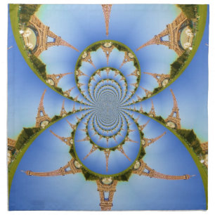 The Magic of Paris: Geometric Eiffel Tower Design. Napkin