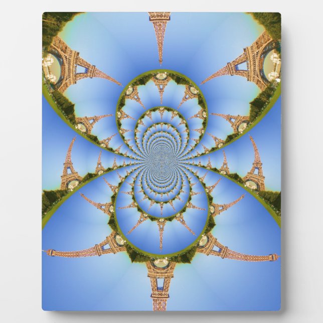 The Magic of Paris: Geometric Eiffel Tower Design Plaque (Front)