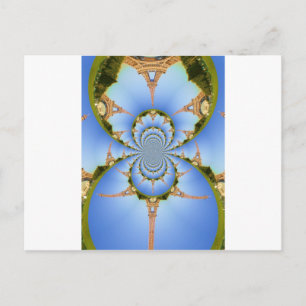 The Magic of Paris: Geometric Eiffel Tower Design Postcard