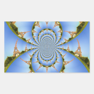 The Magic of Paris: Geometric Eiffel Tower Design Rectangular Sticker