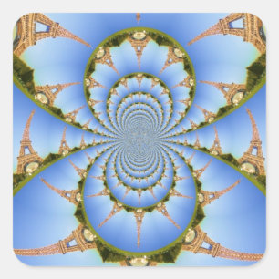 The Magic of Paris: Geometric Eiffel Tower Design Square Sticker