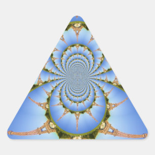 The Magic of Paris: Geometric Eiffel Tower Design Triangle Sticker