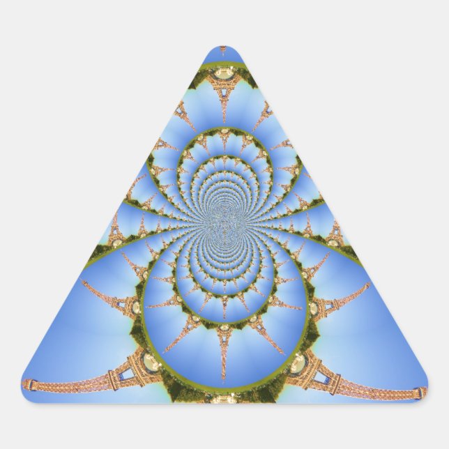 The Magic of Paris: Geometric Eiffel Tower Design Triangle Sticker (Front)