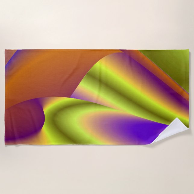 The Magic of Summer , Abstract 3D Art Beach Towel (Front)