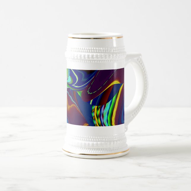 The Magic of Summer , Abstract 3D Art Beer Stein (Front Right)