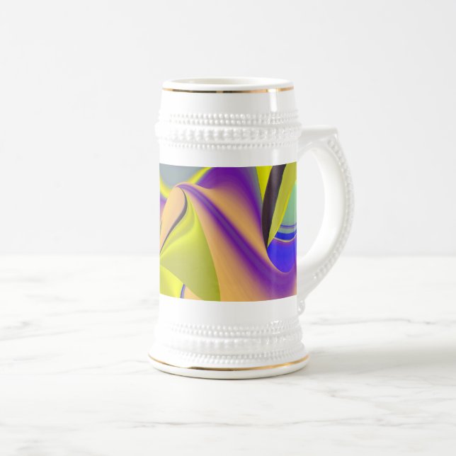 The Magic of Summer , Abstract 3D Art Beer Stein (Front Right)