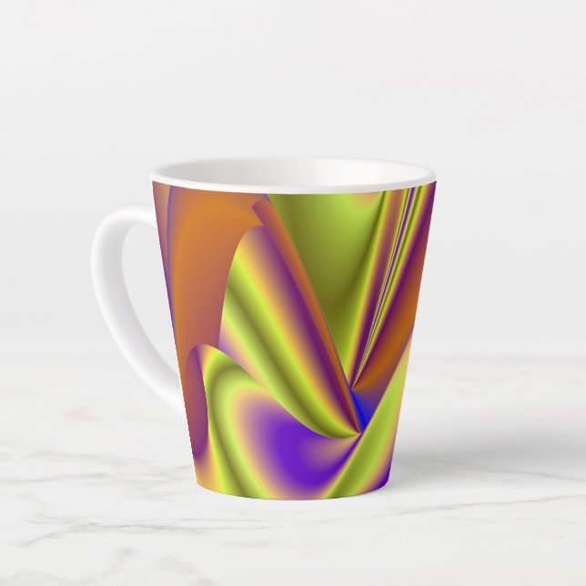 The Magic of Summer , Abstract 3D Art Latte Mug (Left Angle)