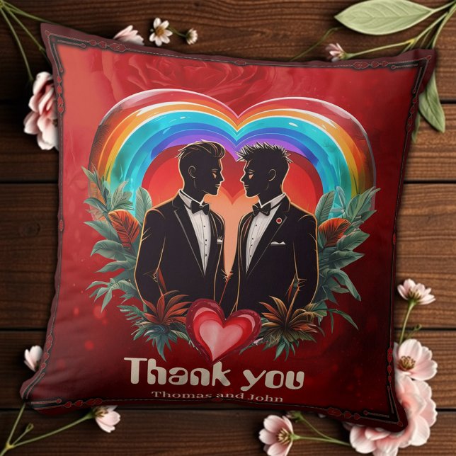 The magic of the moment: elegant gay silhouettes.  throw pillow (Creator Uploaded)