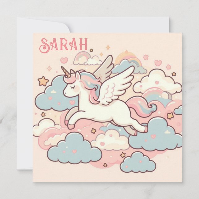 The Magic of Unicorns (Customize with Name) Invitation (Front)