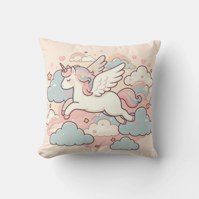 The Magic of Unicorns Throw Pillow (Front)
