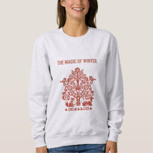 The Magic of Winter Scandinavian Folk Art Woodland Sweatshirt