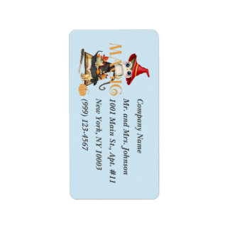 The Magic Witch Owl Fall Halloween Themed Label