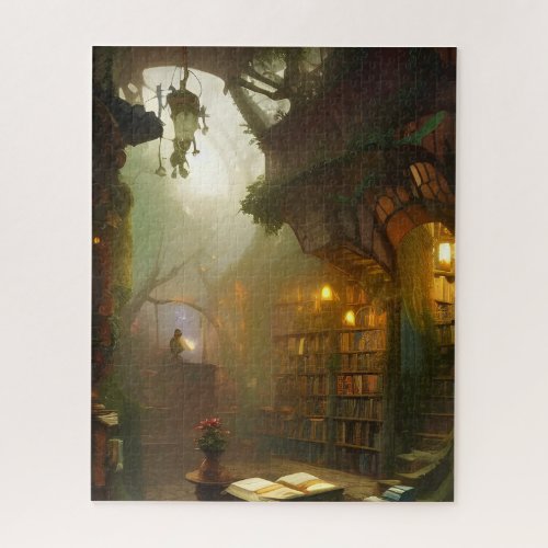 The Magical Bookstore Fantasy Art   Jigsaw Puzzle