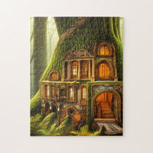 The Magical Carved Treehouse Jigsaw Puzzle