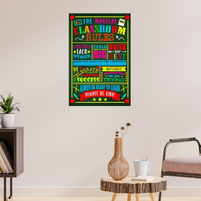 The Magical Classroom Rules Poster | Zazzle