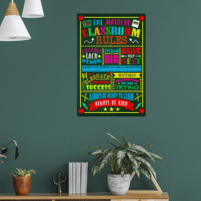 The Magical Classroom Rules Poster | Zazzle