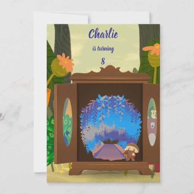 The Magical Closet Forest birthday Invitation (Front)