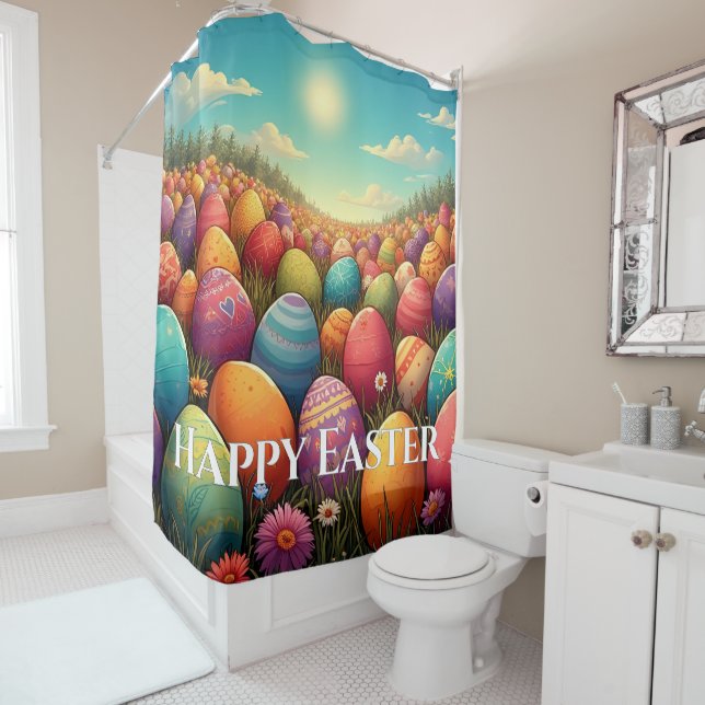 The Magical Easterland Shower Curtain (In Situ)