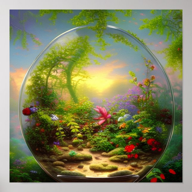 The Magical Terrarium Digital Art Poster (Front)